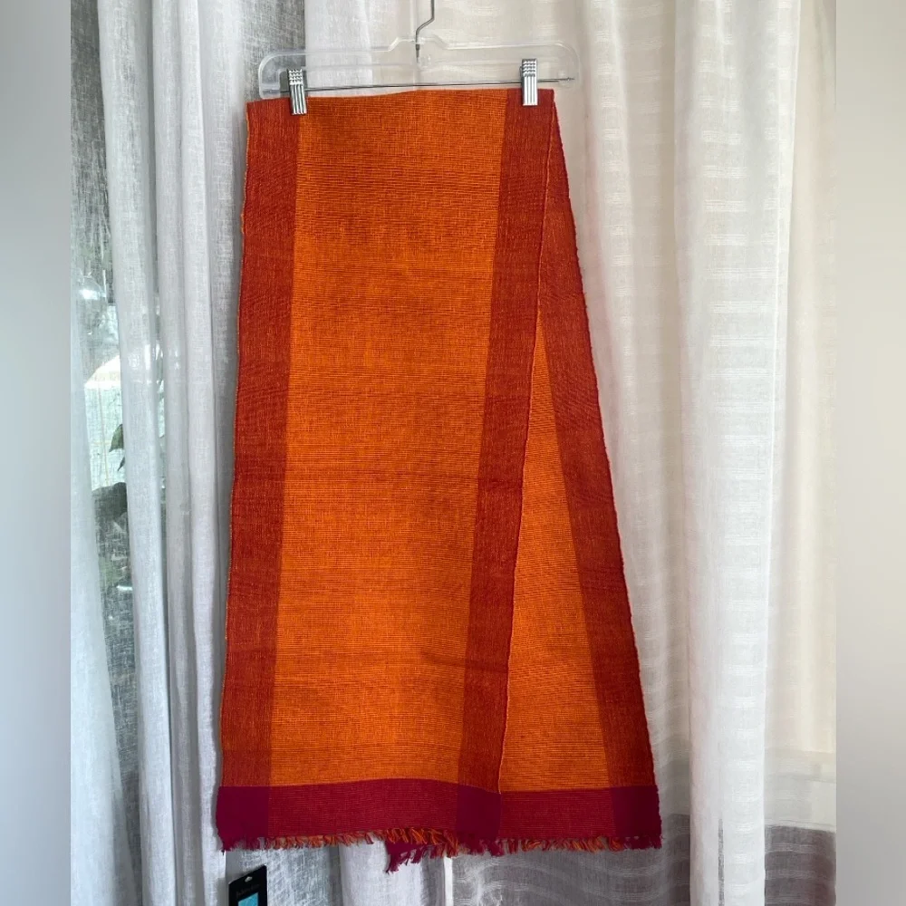 Fabindia by Craftmark Orange Table Runner NWT Made in India